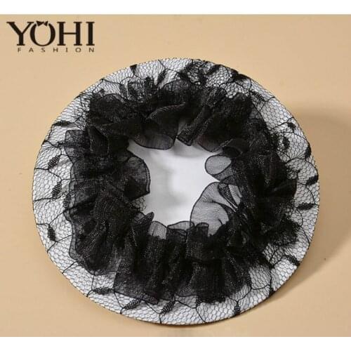 New Invisible Elastic Lace Hair Net Ballet Dancer Net Bag Childrens Head Flower Ballet Dance Skating Mesh Hair accessories