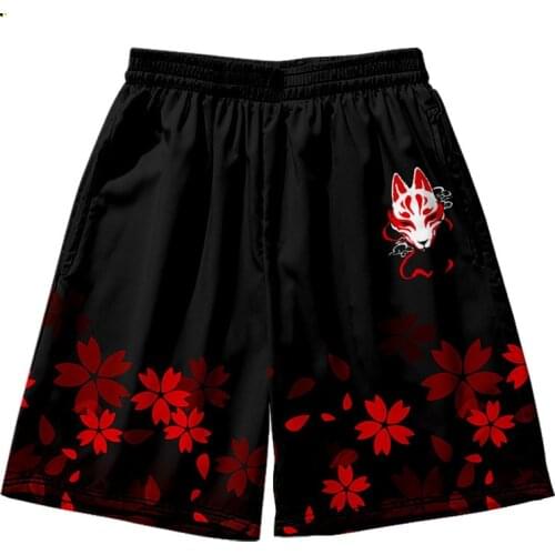 New Casual Fashion Fashion Personality Shorts Mens and Womens Fox Mask Beach Pants
