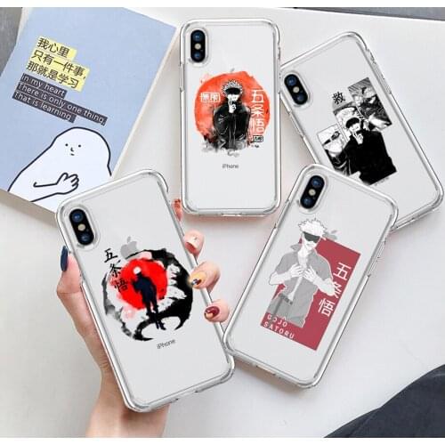 New Jujutsu Kaisen Anime Phone For iPhone 11 12 Pro XS MAX XR X 7 8 6Plus SE 2021 Candy Soft Silicone Phone Cover Bag