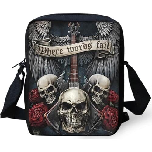 2020 New Style Cool Skull Print Shoulder Bags for Men Woman Teenagers Boys Girls Messenger Bags Lightweight Travel Bags
