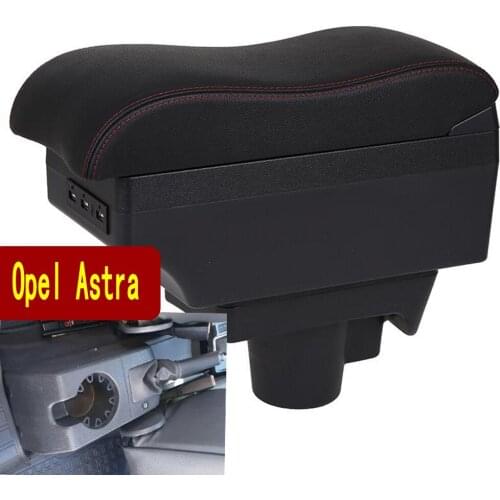 For Opel Astra Armrest Box Center console central Store content with cup holder USB interface
