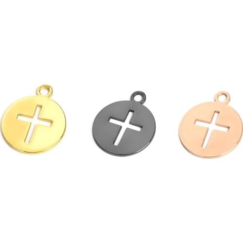 Plating Multicolor Brass Single Hole Pendant Plane Hollow Cross Pendant DIY Bracelet Earring Necklace Accessories