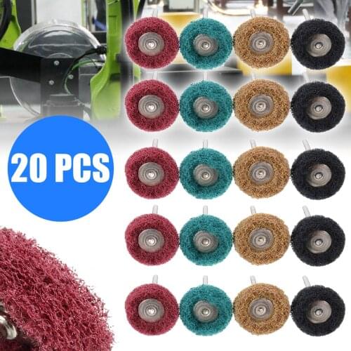 Durable 20pcs Polishing Wheel Buffing Pad Brush Scouring Pad Abrasive Tools Sanding Head Mayitr Rotary Tools Parts