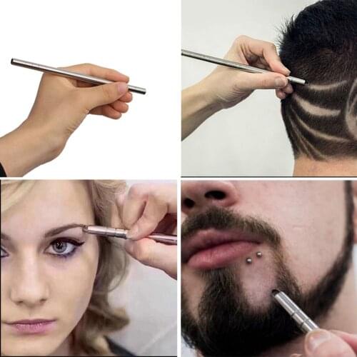 Professional Stainless Steel Shaver Salon Engraved Pen Hair Styling Eyebrows Beard 1 Blade Styling Tools for Hair Eyebrow Caring