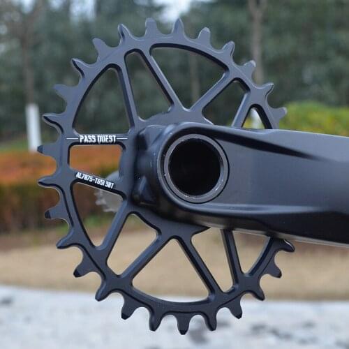 PASS QUEST GXP Straight-Mounted 6 Angle 0 Offset Oval Positive And Negative Tooth Sprocket Mountain Bike Road Bike Red Black