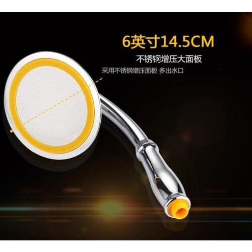 360 degree rotary 6 inches handheld and top spraying dual use super thin shower head 1/2" with pipe 1.5m