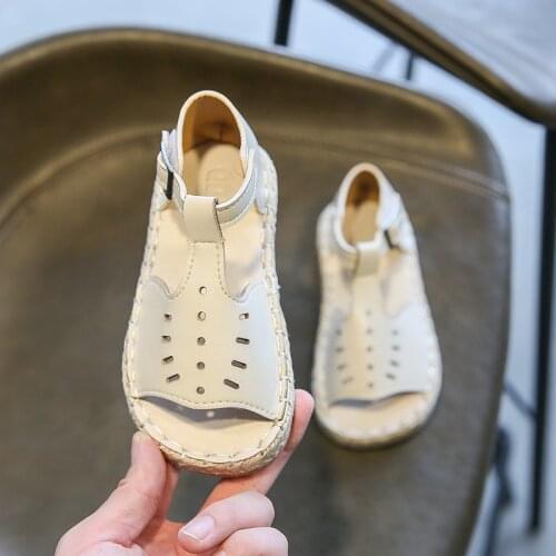 Baby Summer Shoes Size 23-30 Baby Girls Soft Leather Bottom Sandals 1-10 Years Toddler Infant Mary Jane Princess Dress Sandals