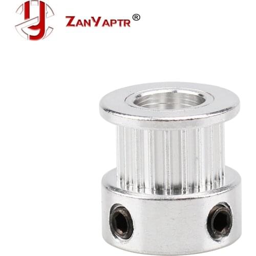 1Pcs GT2 Pulley 16/20 tooth Bore 5mm 6.35mm 8mm teeth Timing Gear Alumium For 2GT belt Width 6mm For 3D printer parts