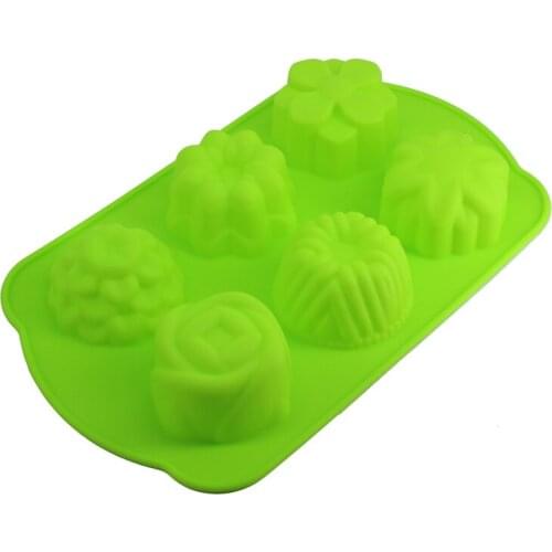 Silicone Soap Mold 6 Holes Flower Shaped Non-toxic Fondant Cake Molds For Handmade Soaps Making DIY Pastry Baking Accessories