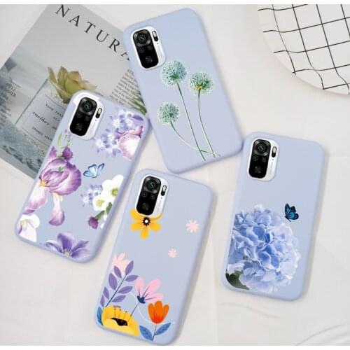Purple Flower Funda For Xiaomi Redmi Note 10 9 8 7 Pro 10S 9S 9T 8T 9A 9C 8A K30 K20 Mi A3 Xiomi Mi 11 Lite Case Cover Silicone
