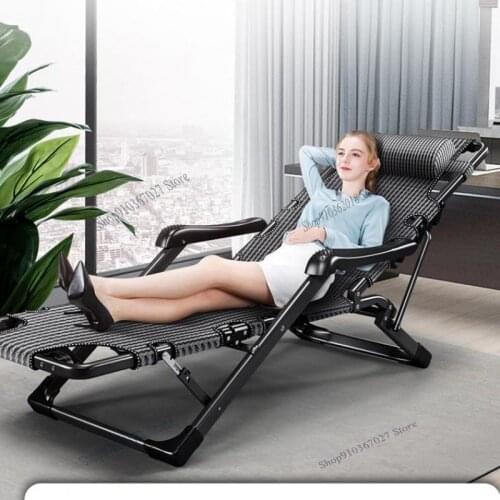 Reclining Chair Folding Chair Lunch Nap Bed Balcony Home Leisure Office Lazy Sofa Back Portable Chair
