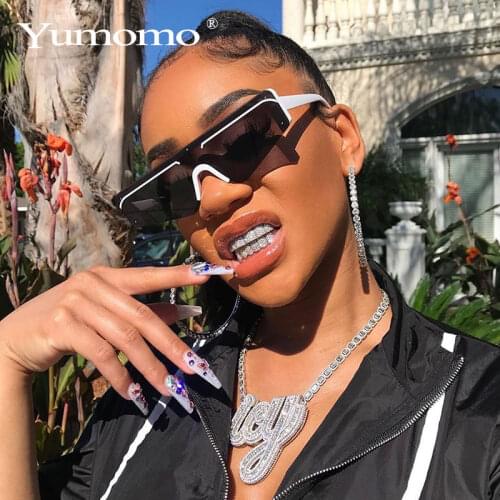 Cat eye sunglasses female retro mens glasses flat top outdoor sports brand designer trumpet shade UV400 glasses mirror lens