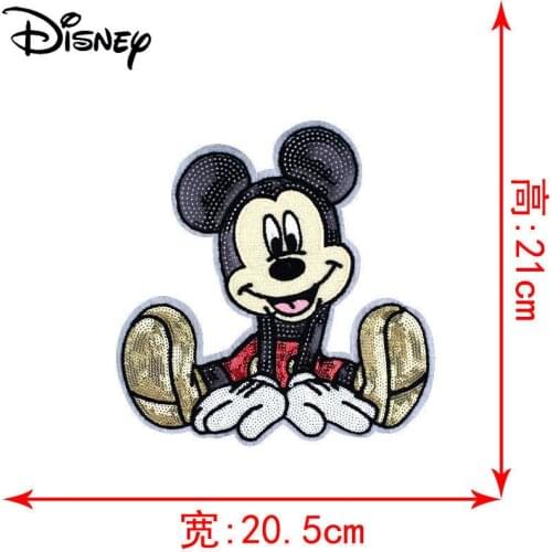 Disney Fashion Mickey Pattern Cloth Patch Clothes Adult Children Sweater Hole Patch Sequin Towel Embroidery