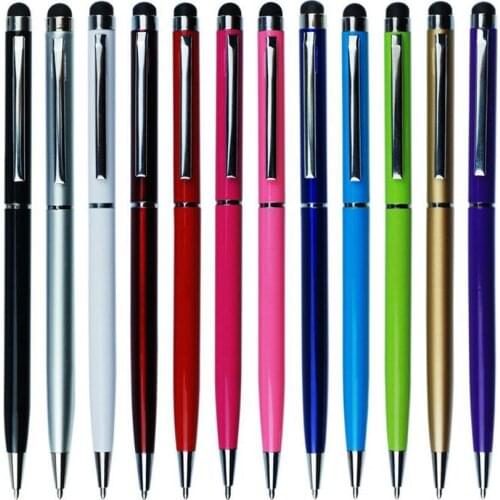 Universal 2 in 1 Capacitive Touch Screen Stylus pen with Ball Point Pen for Iphone Tablet PC Samsung 1000pcs