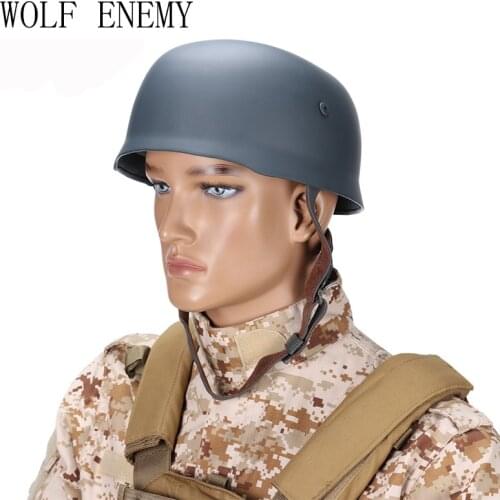 WWII German Fallschirmjager M38 Steel Helmet With Leather Liner Grey Paratrooper Helmet World War 2 German M38 Helmet