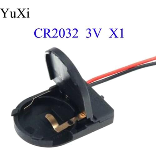YuXi 1Pcs black CR2032 Button Coin Cell Battery Socket Holder Case Cover With ON/OFF Switch 3V x1 battery Storage Box