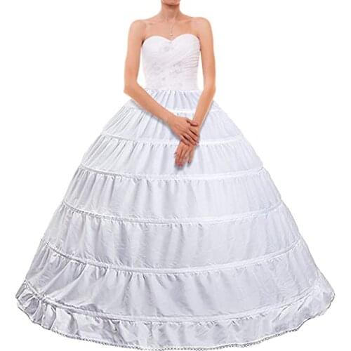 Womens Petticoat Underskirt 6 Hoop Skirt Floor Length Crinoline Petticoat for Ball Gown Wedding Dress Quinceanera