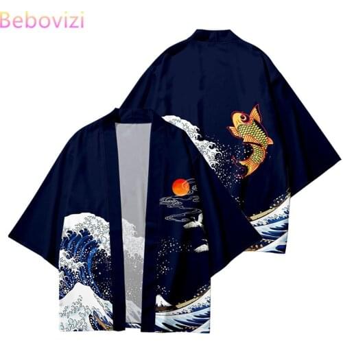 Plus Size 6XL 5XL 4XL Carp Loose Japanese Cardigan Women and Men Harajuku Kimono Cosplay Haori Blouse Tops Yukata Robe Clothing