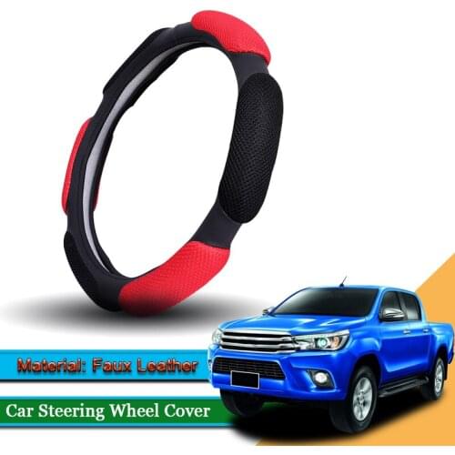 1pcs Car Styling Leather Car Steering Wheel Cover Car Steering-wheel Hubs Automobiles Accessories Fit For Toyota Hilux 2012-2020