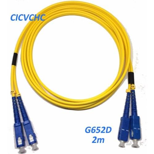 10pcs Duplex-2SC/UPC-2SC/UPC-3.0mm-PVC-SM-Yellow-2m Optical Fiber Patchcord/Jumper