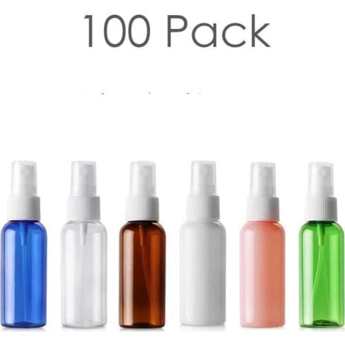100pcs/lot 50ML Portable Refillable Plastic Fine Mist Perfume Make Up Clear Empty Spray Sprayer Bottle Cosmetic Atomizers PET