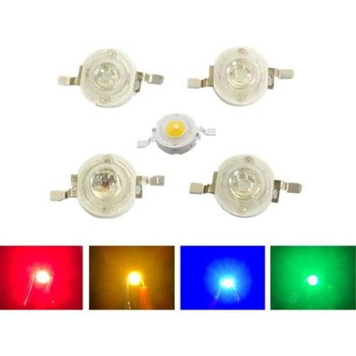 1000Pcs Full Watt 1W 3W High Power LED lamp Beads chip red blue green yellow white warm WH LED Bulb lights for 3W-18W Spotlight