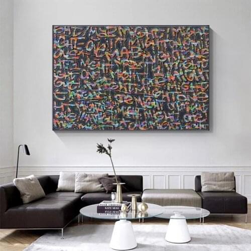 Abstract Double Troubles Art Canvas Painting Street Art Letter Posters and Prints Wall Pictures for Living Room Home Decoration