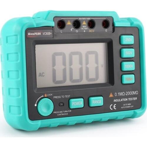 VC60B+ 1000V Digital Auto Range Insulation Resistance Meter Tester Megohmmeter Megger High Voltage LED Indication