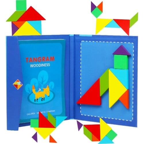 Childrens Magnetic Jigsaw Puzzle Book Wooden Toys Shapes Board Kids Early Educational Toys Develop Intelligence Creative Gifts