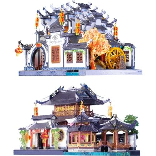 Art Model 3D Metal Puzzle Su Anhui Style Garden Chinese building Model kits DIY Laser Cut Assemble Jigsaw Toys GIFT For Children
