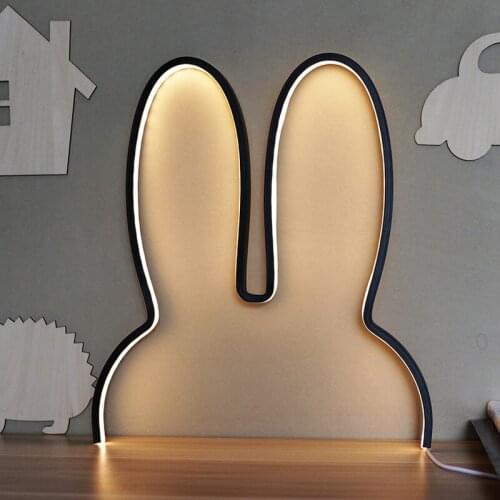 Creative Rabbit Night Lights Cute LED Desk Lamp for Children Kid Holiday Gift Table Decor Atmosphere Light YHJ011718