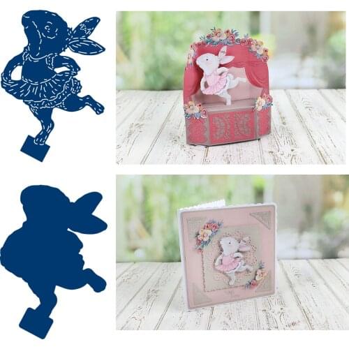 Bunny Ballerina Metal Cutting Die Scrapbook Embossed Paper Card Album Craft Template Cut Die Stencils New for 2021 Arrive