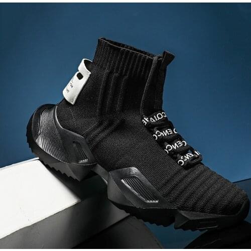 New men sneakers high top casual shoes, large size white, comfortable, light and breathable, size 47 black sports running shoes