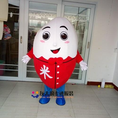 Cartoon Rice Mascot Costume Food Advertising Restaurant Mascot Costumes for Sale Adult Size Halloween Carnival Fancy Dress