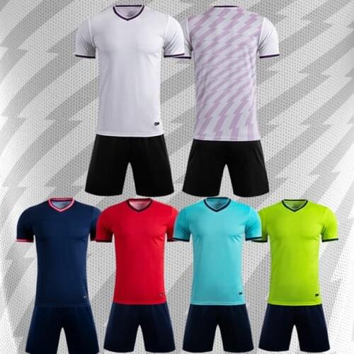 Men Kid Soccer Jerseys Sets , Football Jersey Shorts Clothes , Youth Survetement Football Uniforms kit Suits Red DIY Print M8629