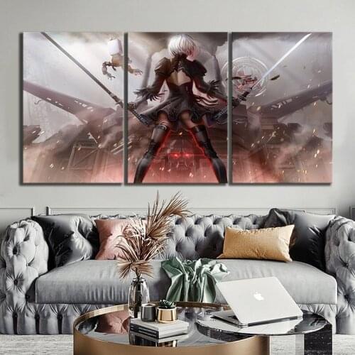 3 Pieces NieR Automata Canvas Prints Wall Art Game Poster Modern Modular Pictures for Bedroom Home Decoration Paintings