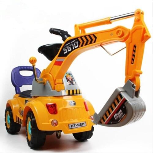 New Excavator Truck Toy Factory Wholesale Large Excavator Stroller Baby Car Bebek Arabasi Baby Walker Ride on Car Kids Toys Gift