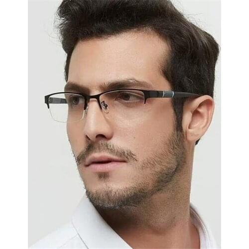 0 -0.5 -1 -1.5 -2 -2.5 To -6 Half Metal Frame Nearsighted Glasses Unisex Myopia Resin Clear Mirror Short-sighted Diopter Glasses