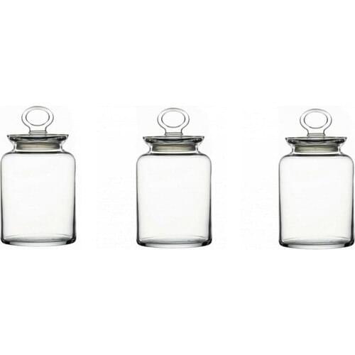 Pasabahce 96761 Kitchen 3'lü Glass Jar With Lid 860 cc