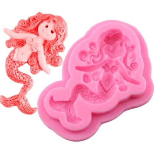 Sexy Mermaid Ocean Silicone Mold Making Cake Decorating Chocolate Pastry Fondant Keychain Epoxy Mold