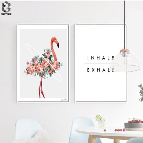 Posters And Prints Wall Art Canvas Painting Wall Pictures For Living Room Nordic Decoration Minimalist Quotes Flower Flamingo