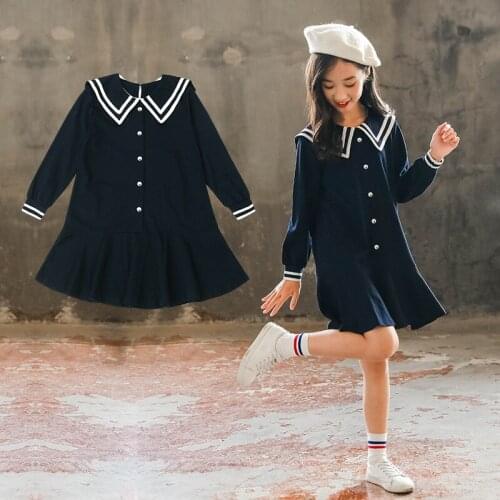 Autumn Princess Dress Long Sleeve Kids Dresses for Girls 2020 Children Girls Clothes College Style Girl Dress 3 4 6 8 10 12Y