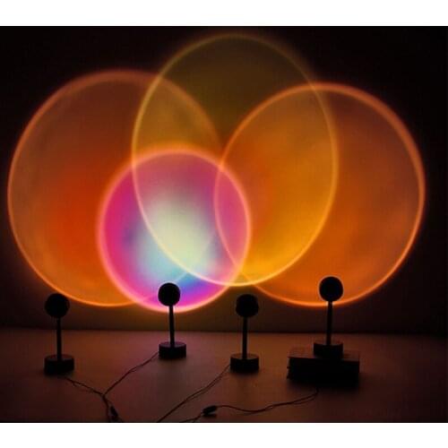 Rainbow Projection Lamp USB Table Atmosphere LED Night Light Projector