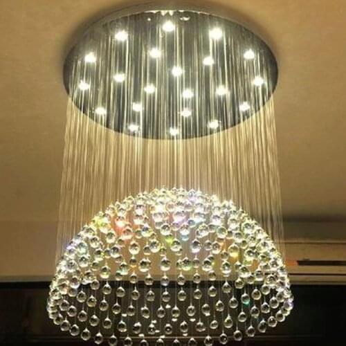 Luxury Circular Crystal LED Ceiling Light Living Room Home Restaurant Bedroom Modern Lamps Penthouse Floor Hall Stairs