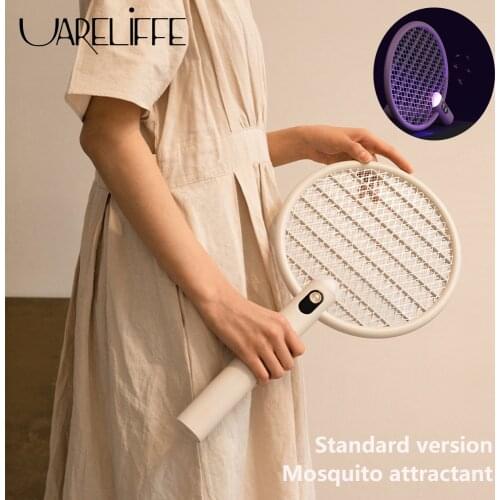 Uareliffe Double Mode Electric Mosquito Swat LED Rechargeable Collapsible Mosquito Swatter Killer Lamp WIth Power Display