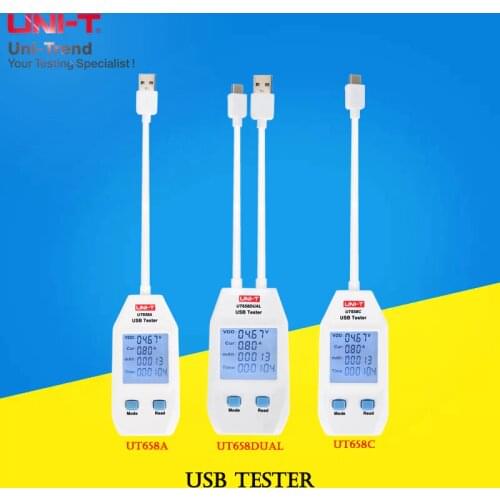 UNI-T USB Tester UT658A/UT658C/UT658Dual; 3C Product Voltage/ Current/Battery/Capacity Charge Quality Tester
