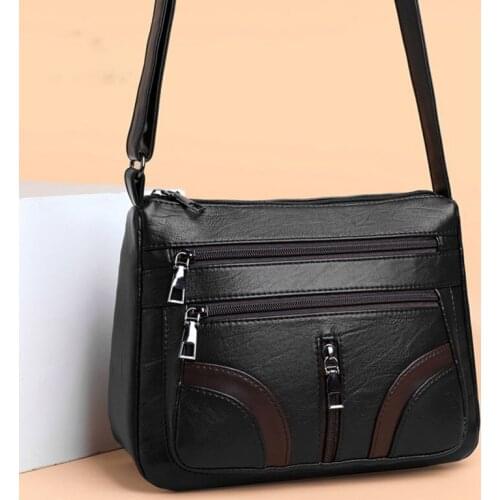 Vintage Small Square Bag Women PU Leather Shoulder Bag Multifunction Crossbody Bag Casual Lady Messenger Bag Fashion Handbag