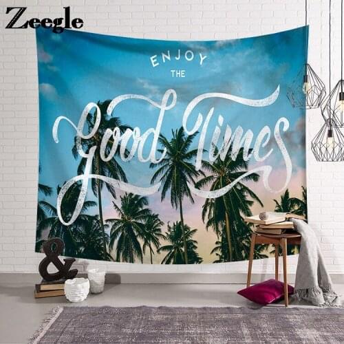 Zeegle Tapestry Picnic Mat Tablecloth Bedspread Carpet Tropical Plant Waterproof Wall Hanging Home Living Room Decor Tapestries