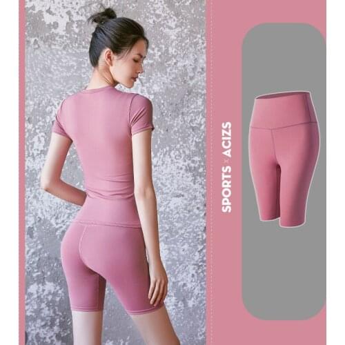 Womens Shorts Yoga Safety Pants Solid Color High Waist Pants Hip-Lifting Elastic Leggings Sports Fitness