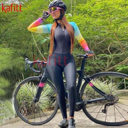 Kafitt Macaquinho Ciclismo Feminino Women' Pants Retro Cycling Sweatshirt Suit Bodysuit Long Shirt Bicycle Racing Suit Bicicleta